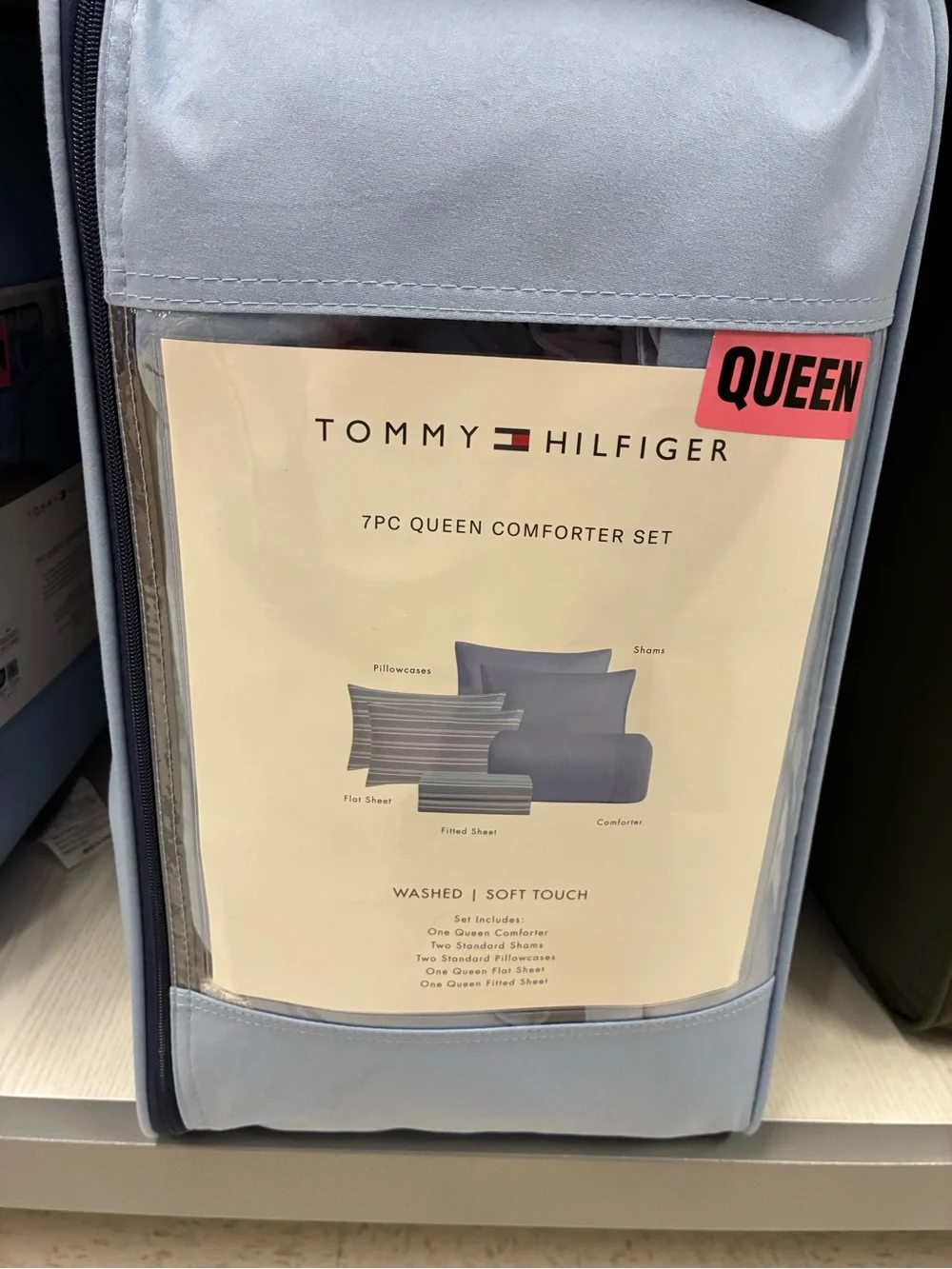 Tommy Hilfiger Light Blue Queen 7pc Comforter Set